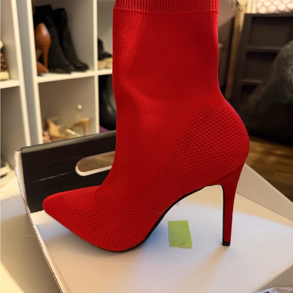 Fashion Nova Vibrant Red Ankle Boots